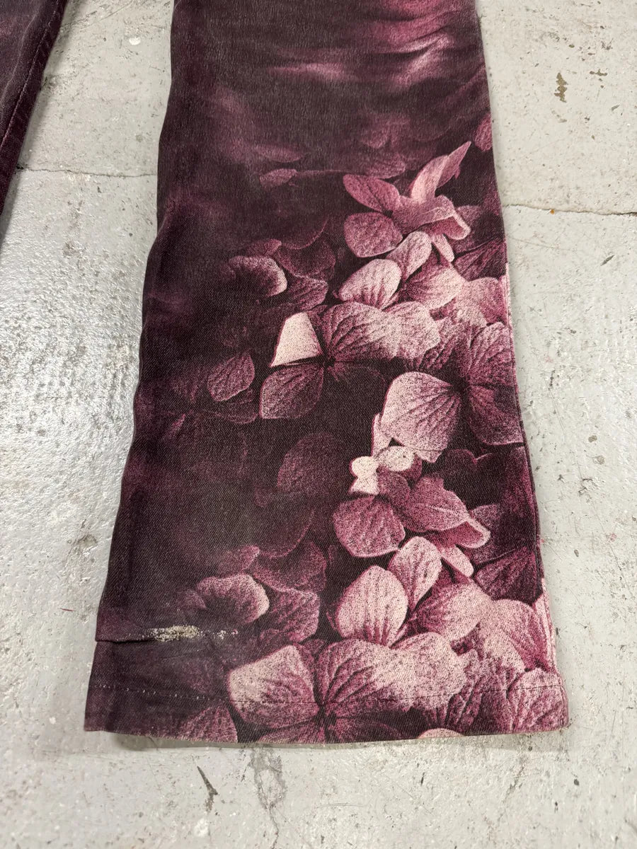 AW1999 Roberto Cavalli Purple Floral Spectrum Obscure Pants (S) wvkRAJj 5