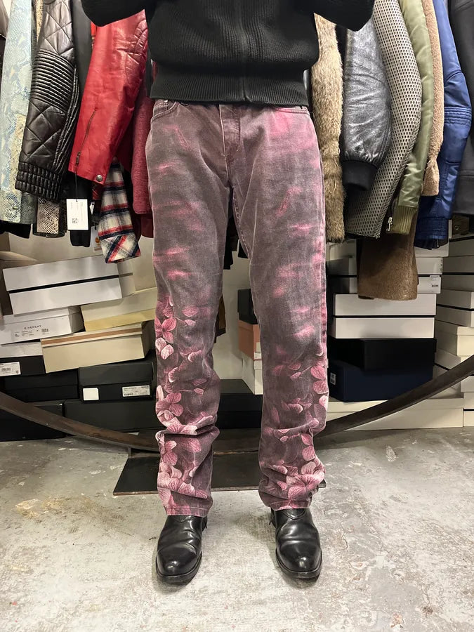 AW1999 Roberto Cavalli Purple Spectrum Flowers Pants fQoKLvY 1
