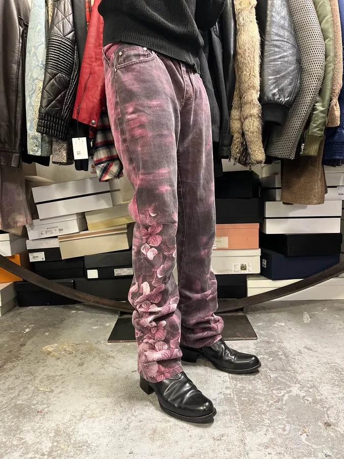 AW1999 Roberto Cavalli Purple Spectrum Flowers Pants fQoKLvY 3