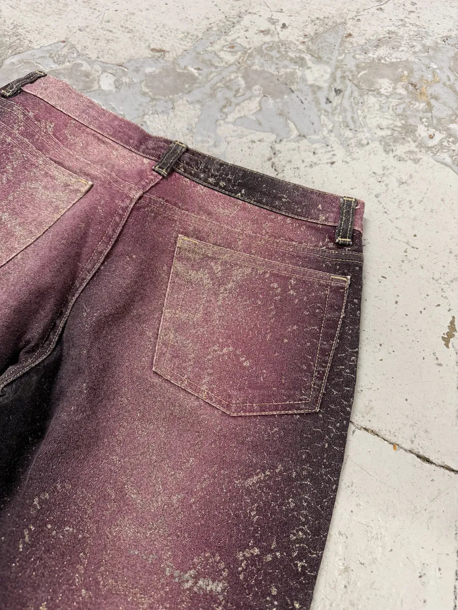 AW1999 Roberto Cavalli Python Purple Straight Denim Jeans gQtFNox 12