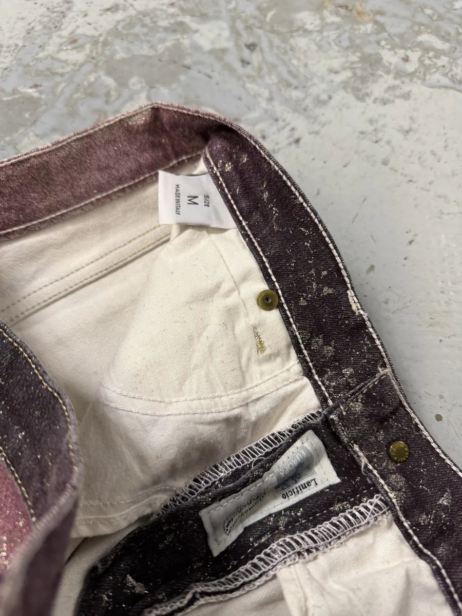 AW1999 Roberto Cavalli Python Purple Straight Denim Jeans gQtFNox 9