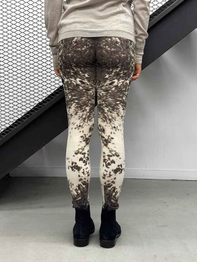 AW1999 Roberto Cavalli Re-Issue Beige Cow Fury Movement Leggings lGHhCZT 4