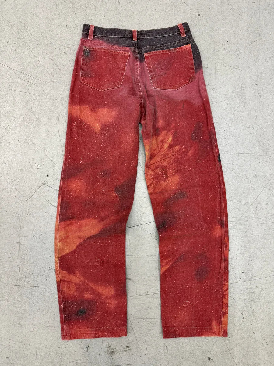 AW1999 Roberto Cavalli Red Leaf Pants vrtWUJU 2