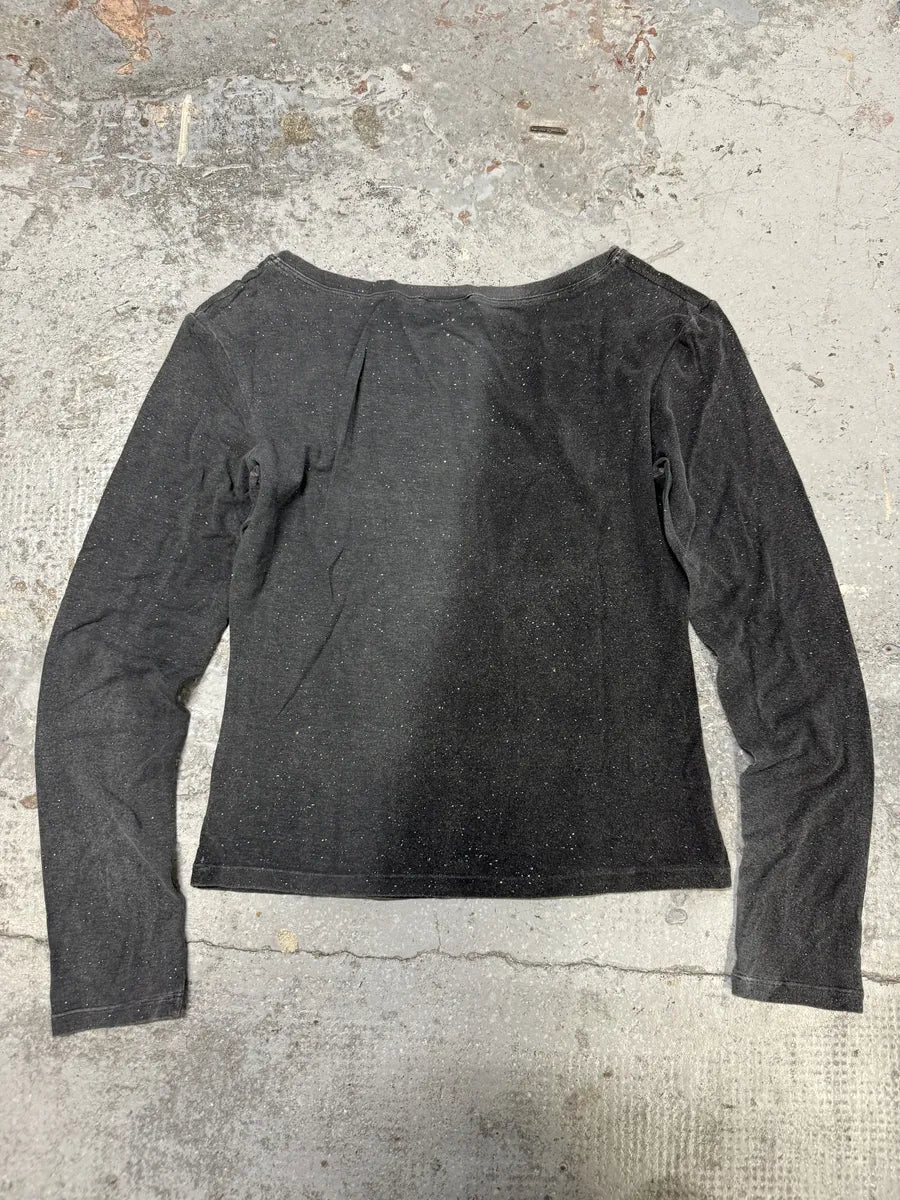 AW1999 Roberto Cavalli Two Tone Grey Silk Top Longsleeves jGemNtw 1