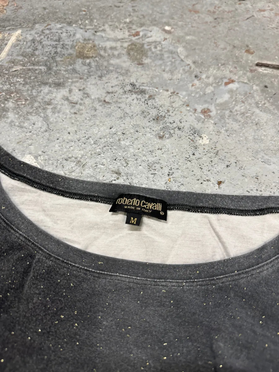 AW1999 Roberto Cavalli Two Tone Grey Silk Top Longsleeves jGemNtw 3