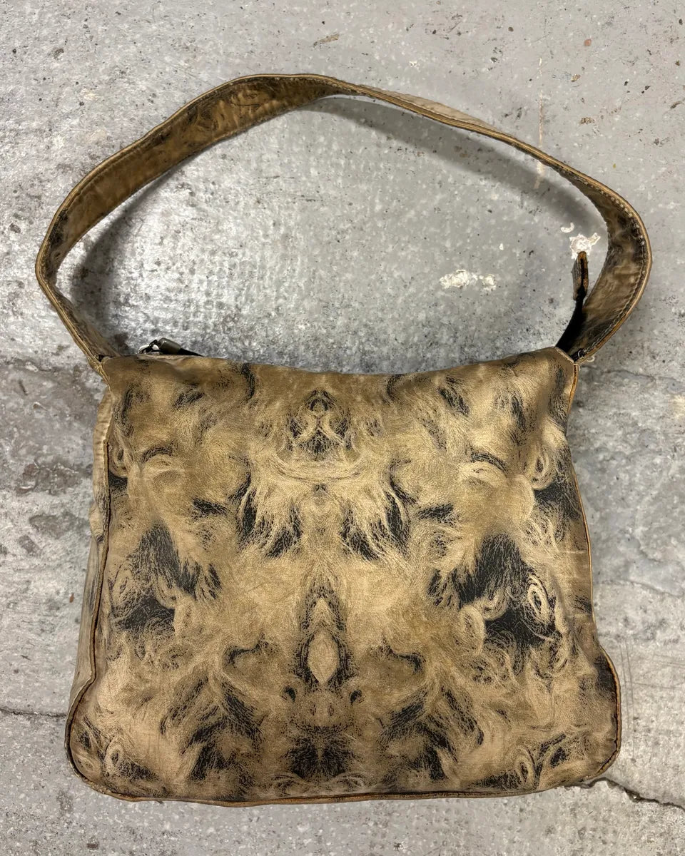 AW1999 Roberto Cavalli Wolf Fur Effect Beige Bag (OS) gYpElHy 0