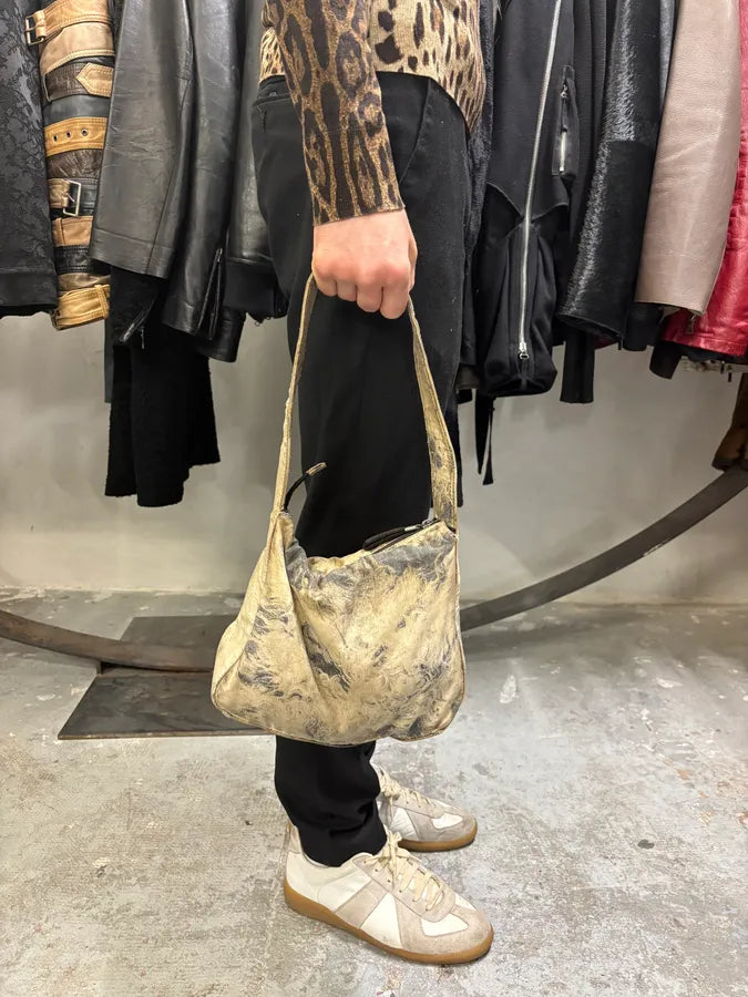 AW1999 Roberto Cavalli Wolf Fur Effect Beige Bag (OS) gYpElHy 1