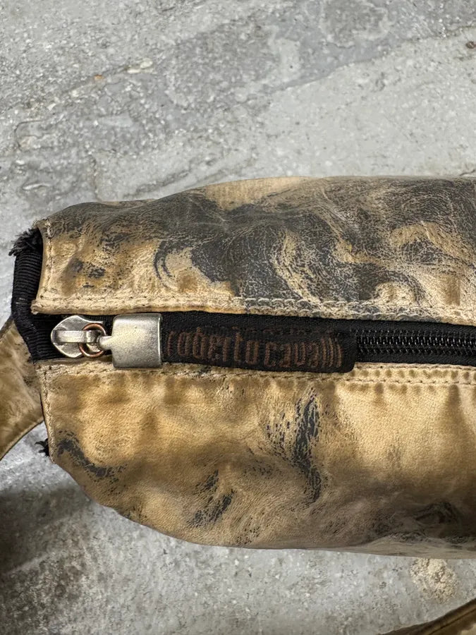 AW1999 Roberto Cavalli Wolf Fur Effect Beige Bag (OS) gYpElHy 5