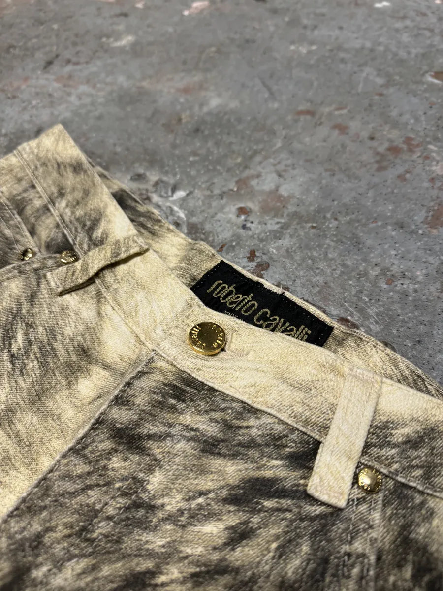AW1999 Roberto Cavalli Wolf Fur Effect Beige Pants (S) GPpqAAc 10