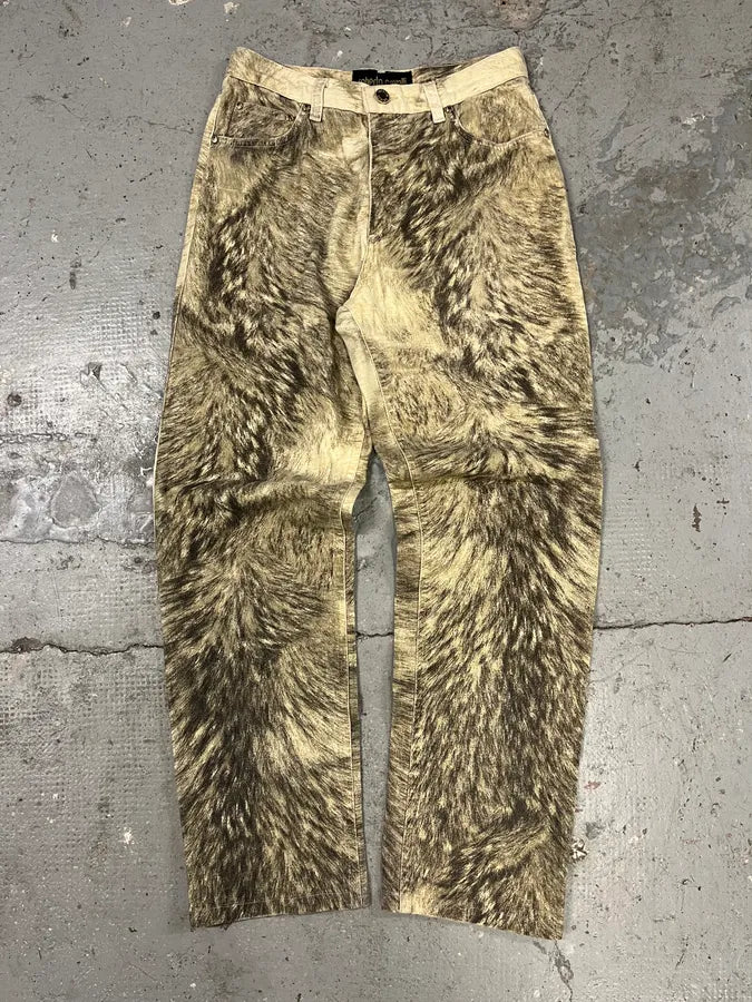 AW1999 Roberto Cavalli Wolf Fur Effect Pants (S) 0