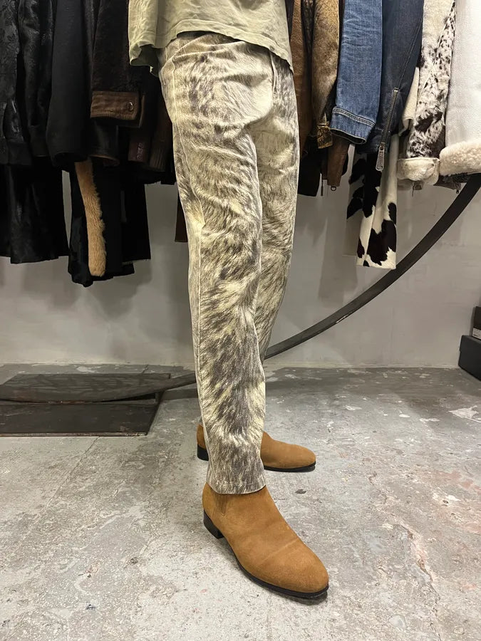 AW1999 Roberto Cavalli Wolf Fur Effect Pants (S) 2