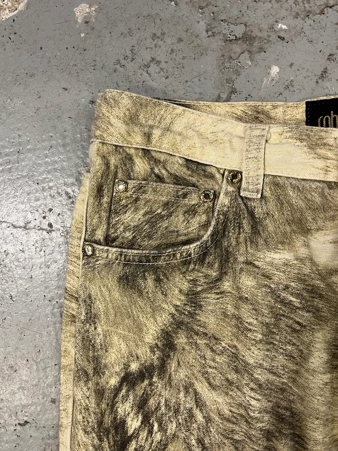 AW1999 Roberto Cavalli Wolf Fur Effect Pants (S) 7