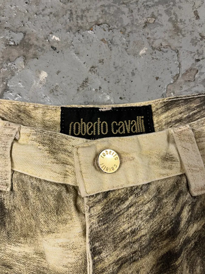 AW1999 Roberto Cavalli Wolf Fur Effect Pants (S) 8