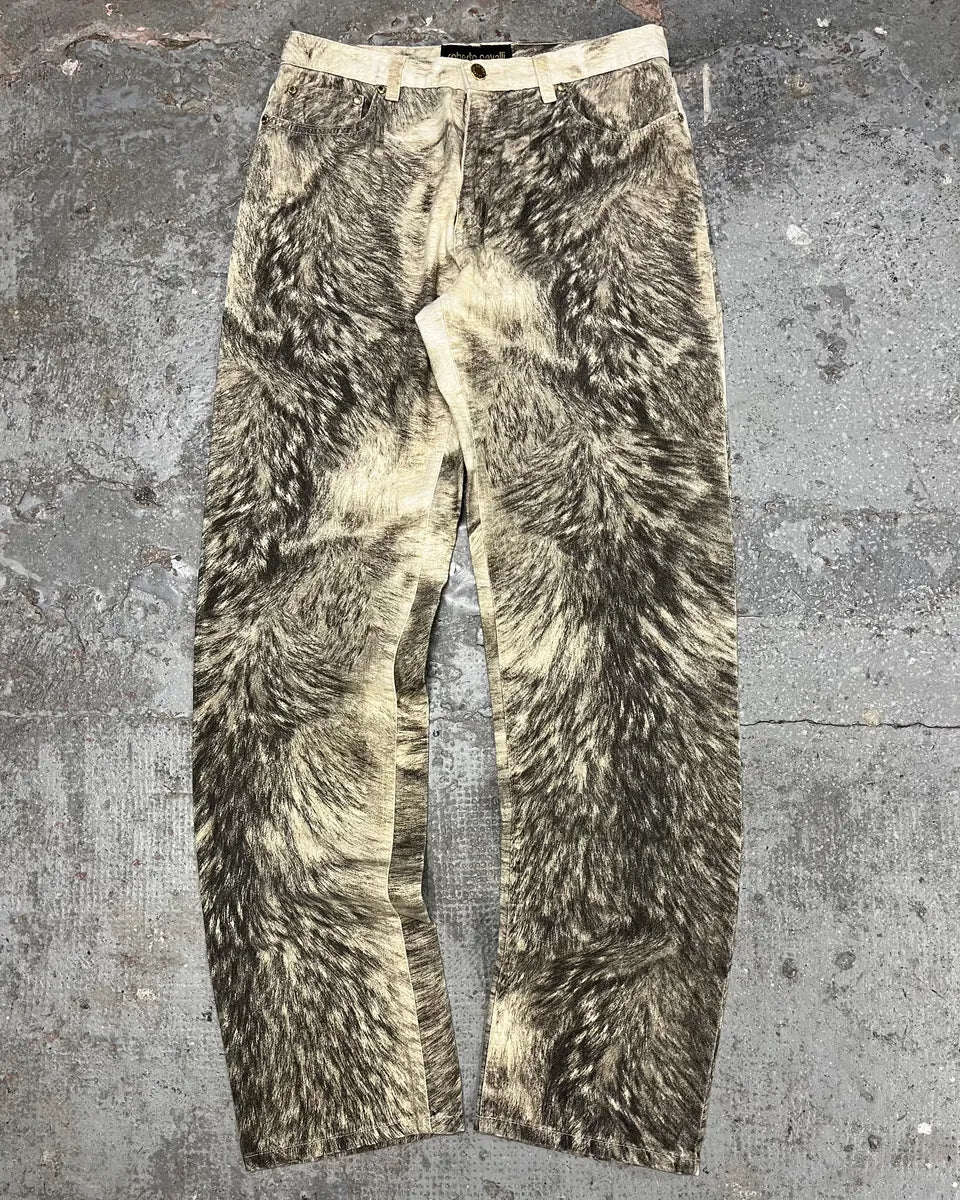 AW1999 Roberto Cavalli Wolf Fur Effect Pants (S/M) kfYOSiU 0