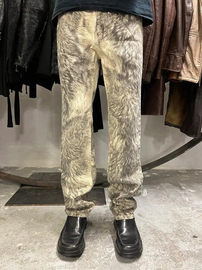 AW1999 Roberto Cavalli Wolf Fur Effect Pants (S/M) kfYOSiU 1