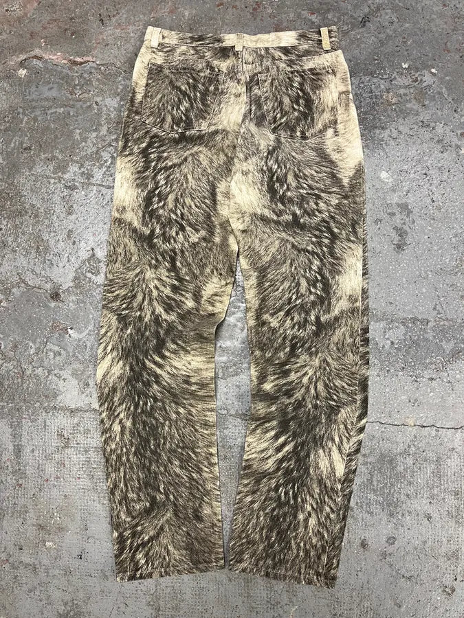 AW1999 Roberto Cavalli Wolf Fur Effect Pants (S/M) kfYOSiU 6