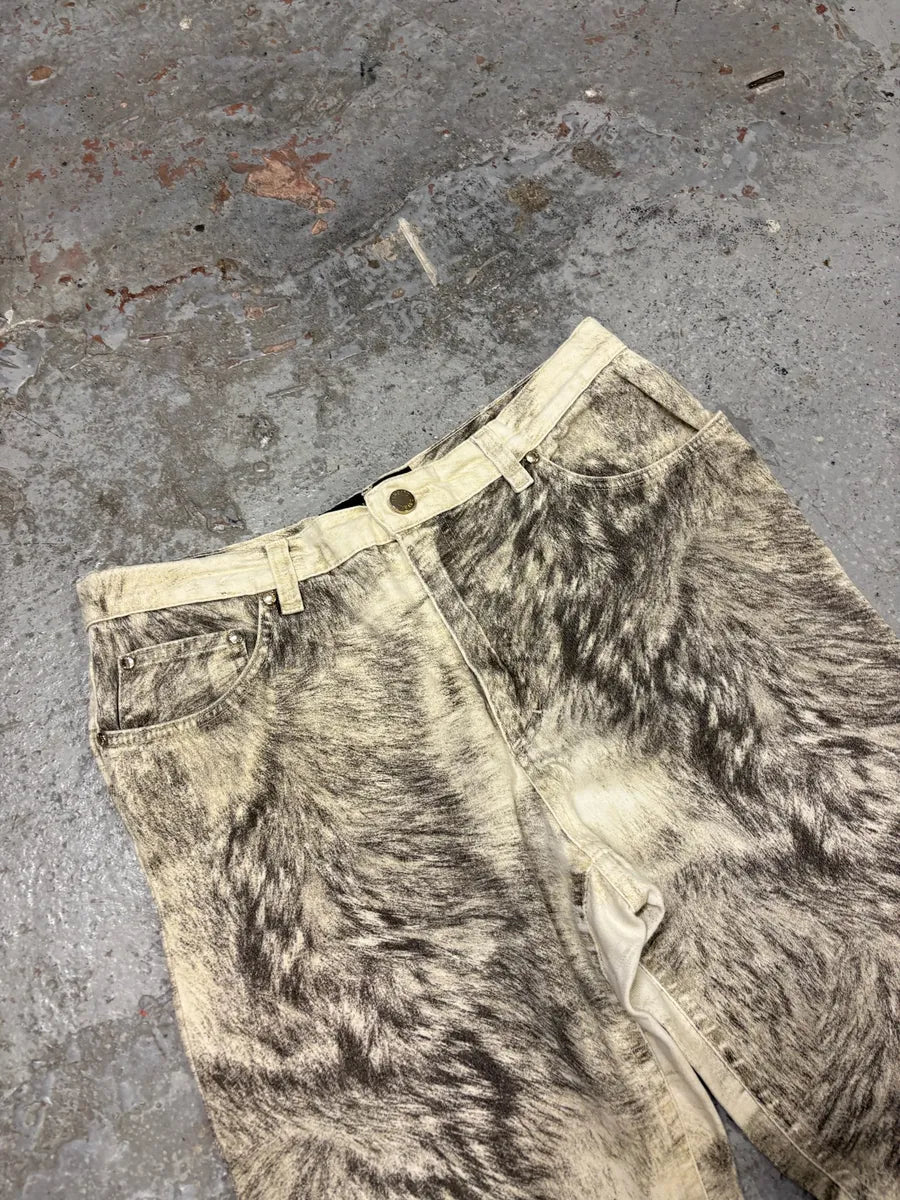 AW1999 Roberto Cavalli Wolf Fur Effect Pants uxHijWq 12