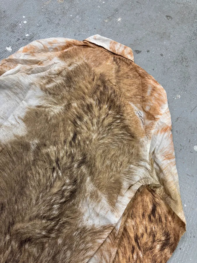 AW1999 Roberto Cavalli Wolf Wild Print Shirt (M) 4