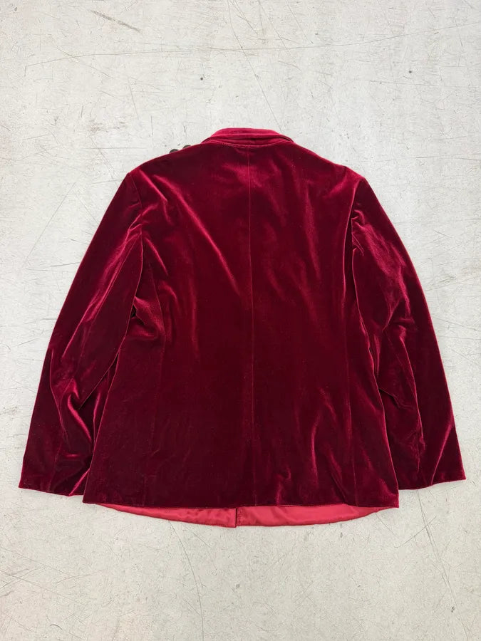 AW2000 Armani Collezioni Bordeaux Velvet Hardware Blazer Jacket ABkzFaF 3