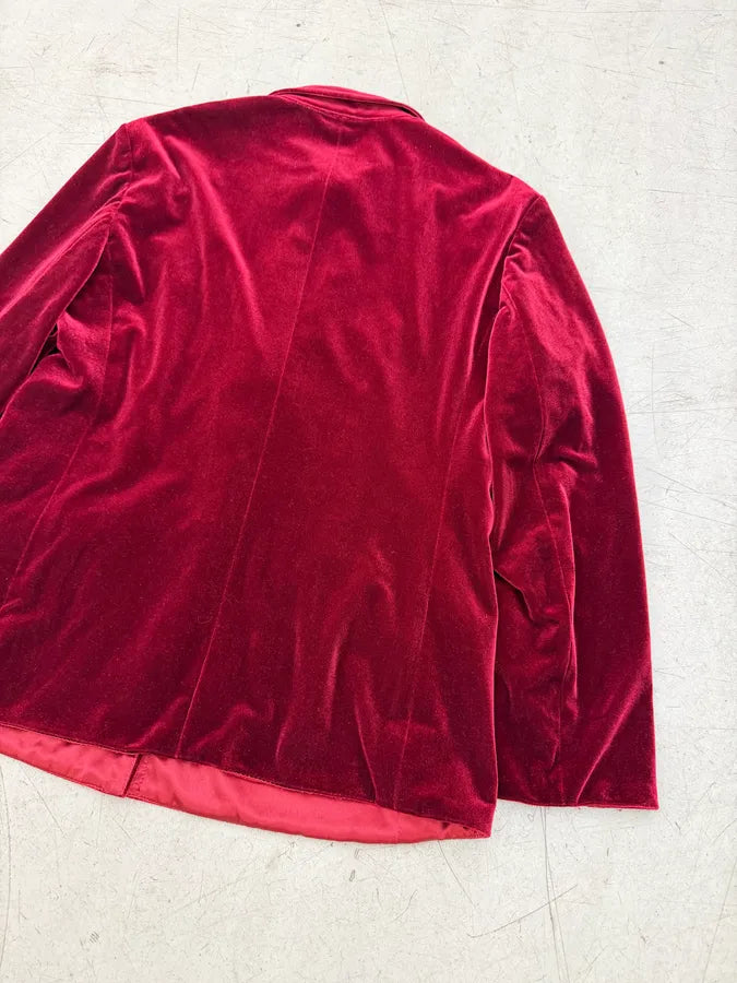 AW2000 Armani Collezioni Bordeaux Velvet Hardware Blazer Jacket ABkzFaF 8