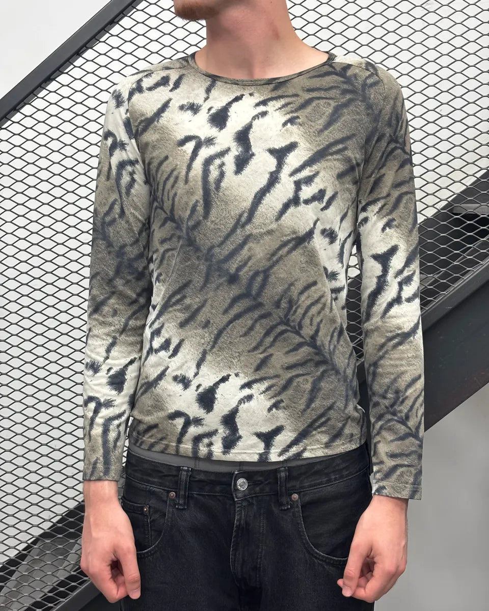 AW2000 Cavalli White & Grey Zebra Print Longsleeve ZywLnab 1