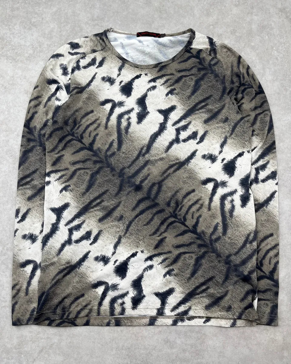 AW2000 Cavalli White & Grey Zebra Print Longsleeve ZywLnab 3