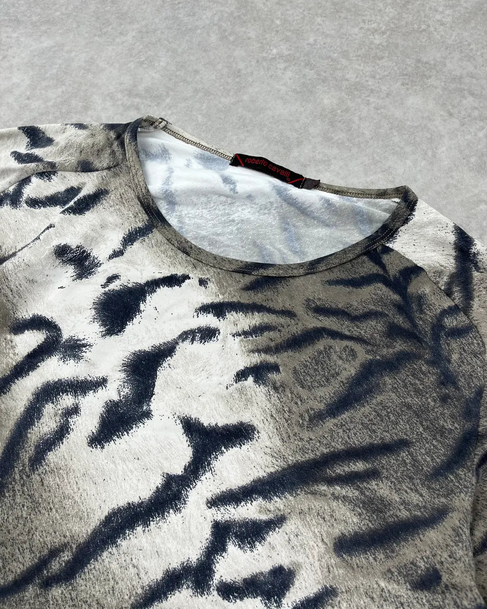 AW2000 Cavalli White & Grey Zebra Print Longsleeve ZywLnab 4