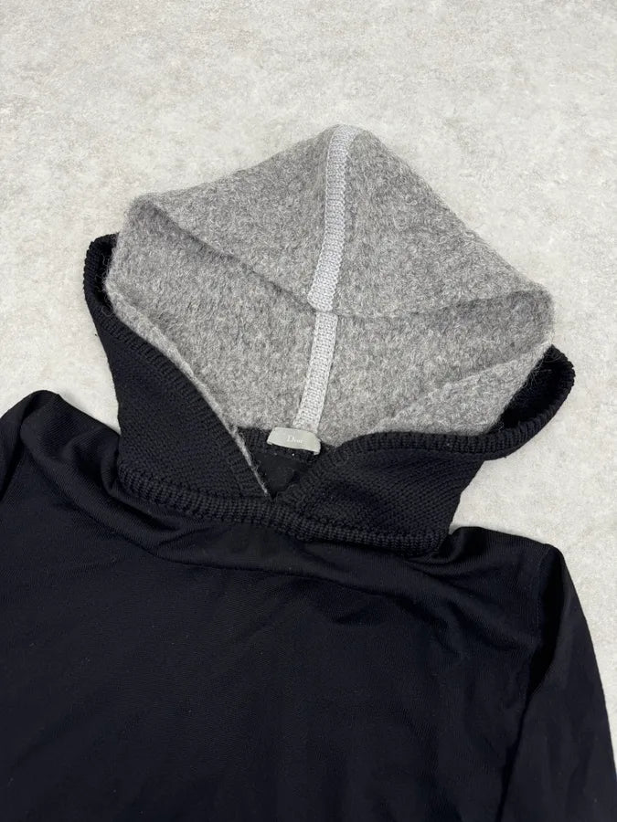 AW2000 Dior Black Wool Double Hood Sweater NCAdMHV 5