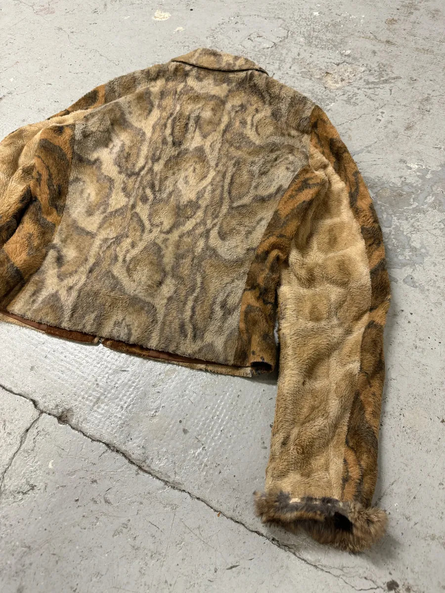 AW2000 Gianfranco Ferre Leopard Rabbit Fur Effect Jacket (XS) 5