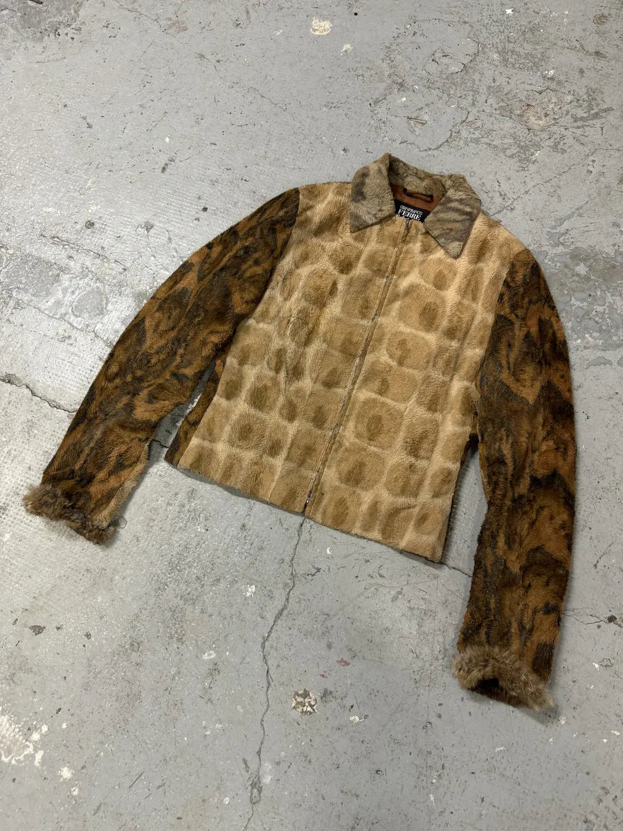 AW2000 Gianfranco Ferre Leopard Rabbit Fur Effect Jacket (XS) 7
