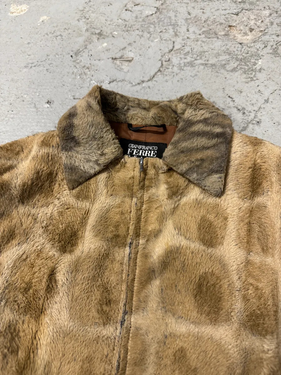AW2000 Gianfranco Ferre Leopard Rabbit Fur Effect Jacket (XS) 8