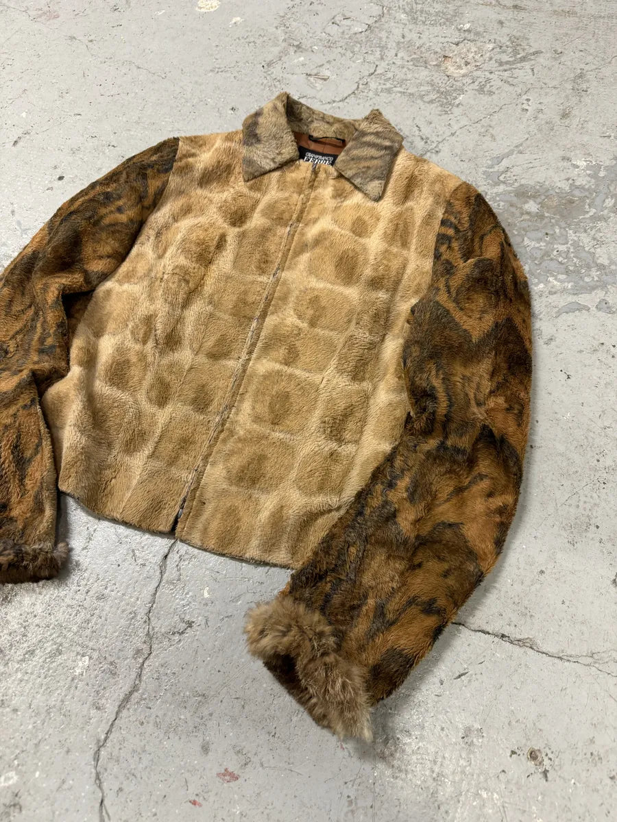 AW2000 Gianfranco Ferre Leopard Rabbit Fur Effect Jacket (XS) 9