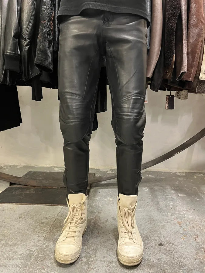 AW2000 Gucci Black Leather Biker Pants by Tom Ford (XS/S) GGprpdc 1