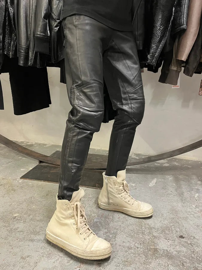 AW2000 Gucci Black Leather Biker Pants by Tom Ford (XS/S) GGprpdc 2