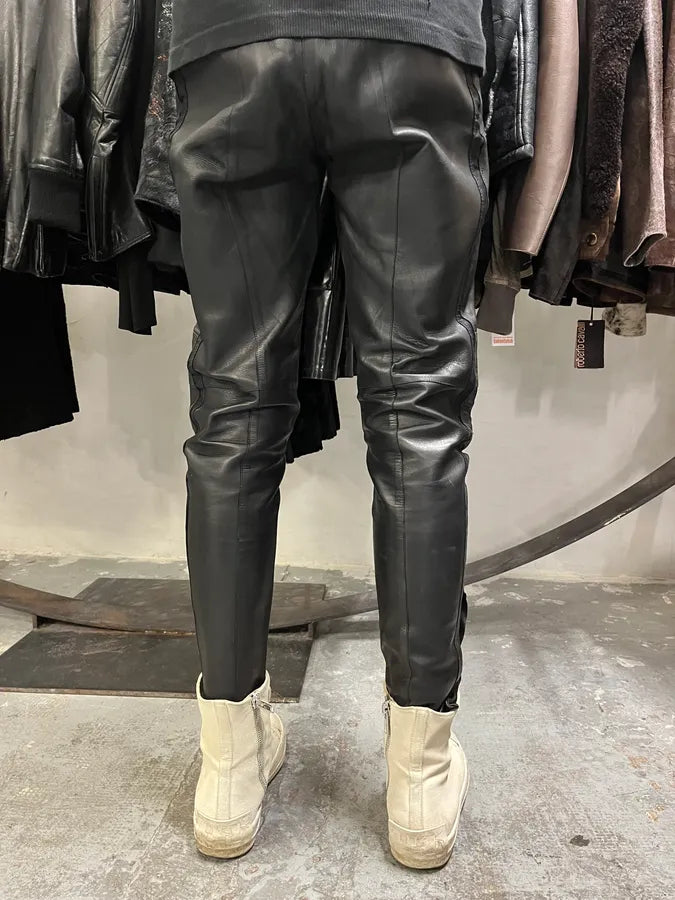 AW2000 Gucci Black Leather Biker Pants by Tom Ford (XS/S) GGprpdc 3