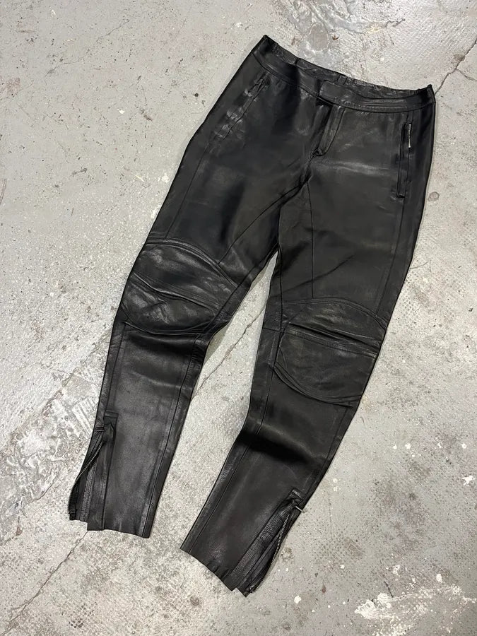 AW2000 Gucci Black Leather Biker Pants by Tom Ford (XS/S) GGprpdc 4