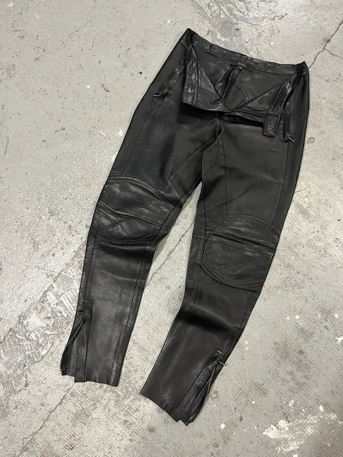 AW2000 Gucci Black Leather Biker Pants by Tom Ford (XS/S) GGprpdc 5