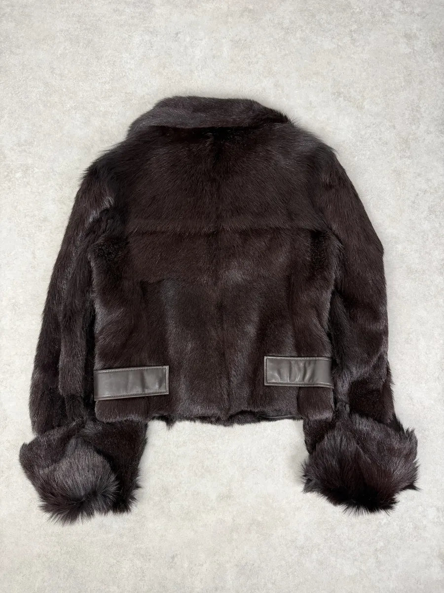 AW2000 Gucci Brown Marmot Fur Leather Jacket by Tom Ford ArYPYMs 1