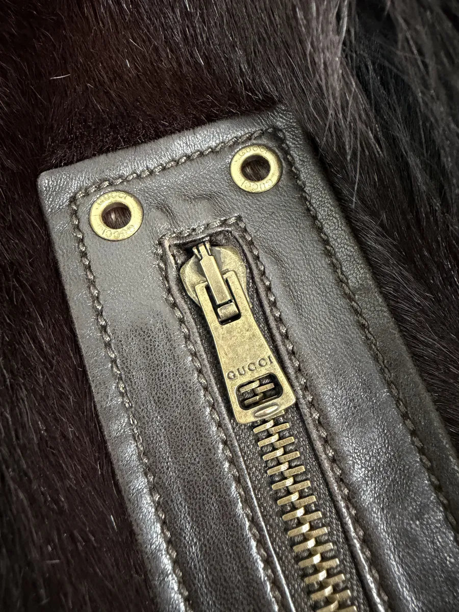 AW2000 Gucci Brown Marmot Fur Leather Jacket by Tom Ford ArYPYMs 16