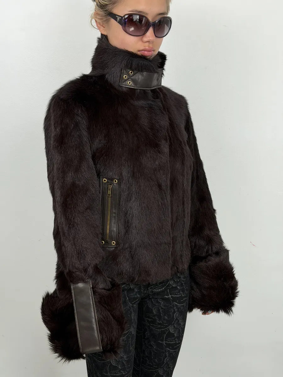 AW2000 Gucci Brown Marmot Fur Leather Jacket by Tom Ford ArYPYMs 2