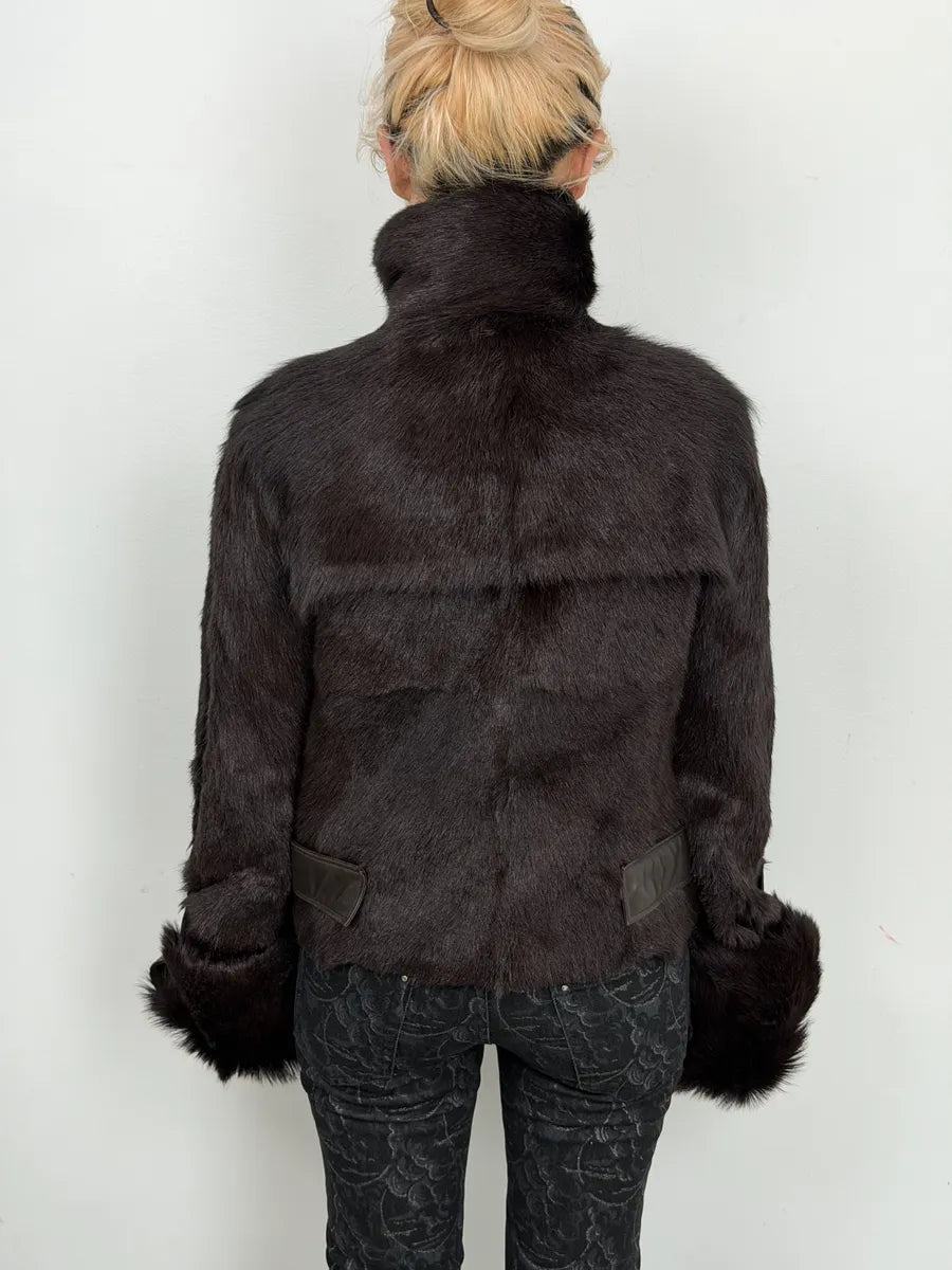 AW2000 Gucci Brown Marmot Fur Leather Jacket by Tom Ford ArYPYMs 4
