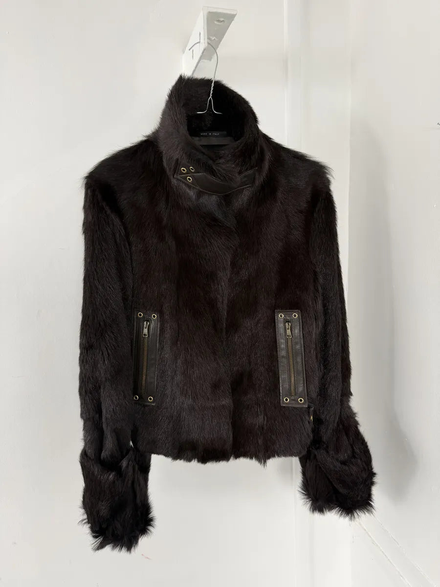 AW2000 Gucci Brown Marmot Fur Leather Jacket by Tom Ford ArYPYMs 5