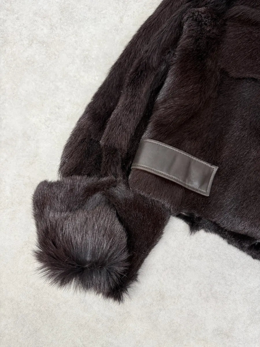 AW2000 Gucci Brown Marmot Fur Leather Jacket by Tom Ford ArYPYMs 8