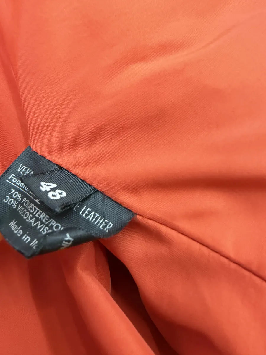 AW2000 Gucci Orange Leather Quilted Biker Leather Jacket by Tom Ford BLNDUwV 10