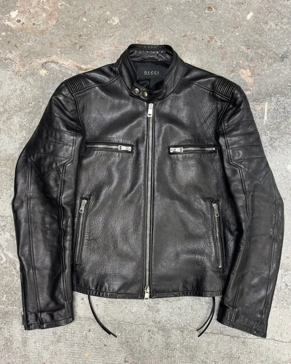 AW2000 Gucci Premium Leather Biker Jacket by Tom Ford (L) 0