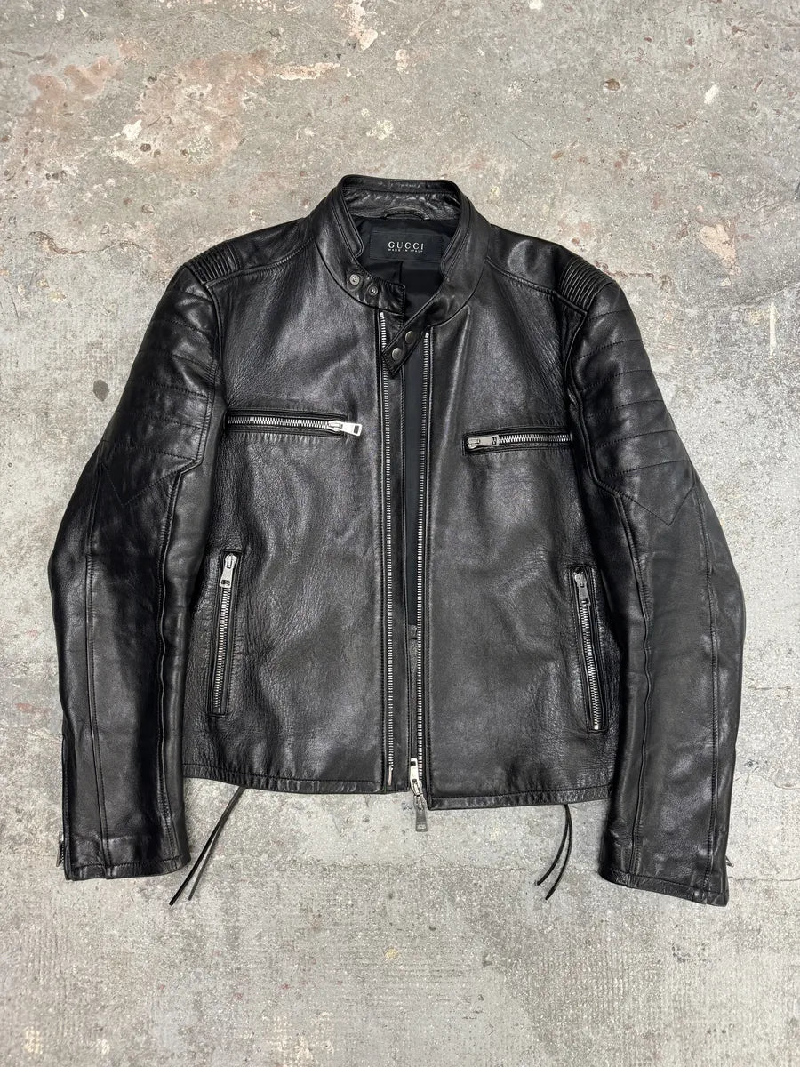 AW2000 Gucci Premium Leather Biker Jacket by Tom Ford (L) 2