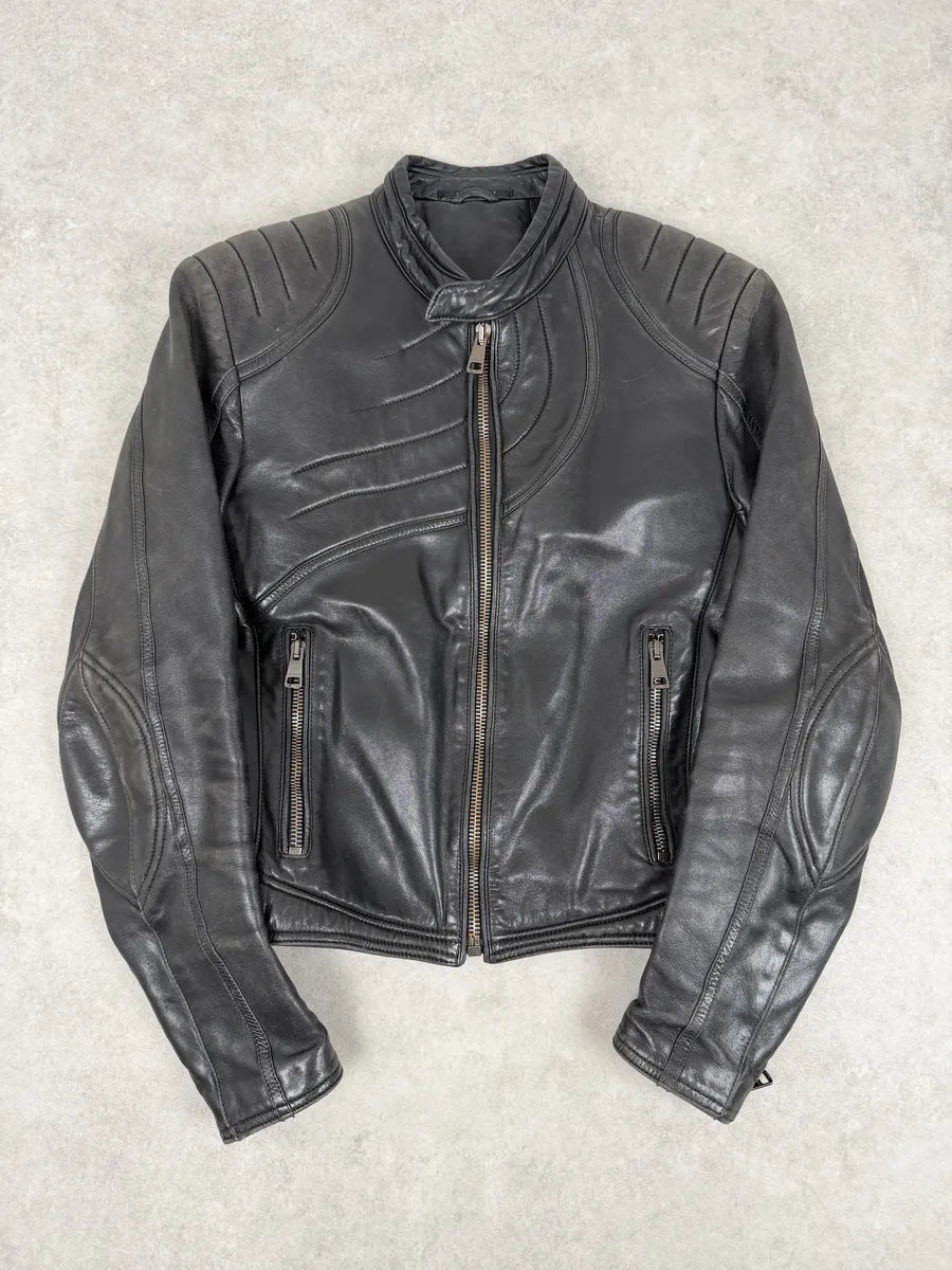 AW2000 Gucci Spiral Tornado Zip Black Leather Jacket by Tom Ford LVMdbUu 0