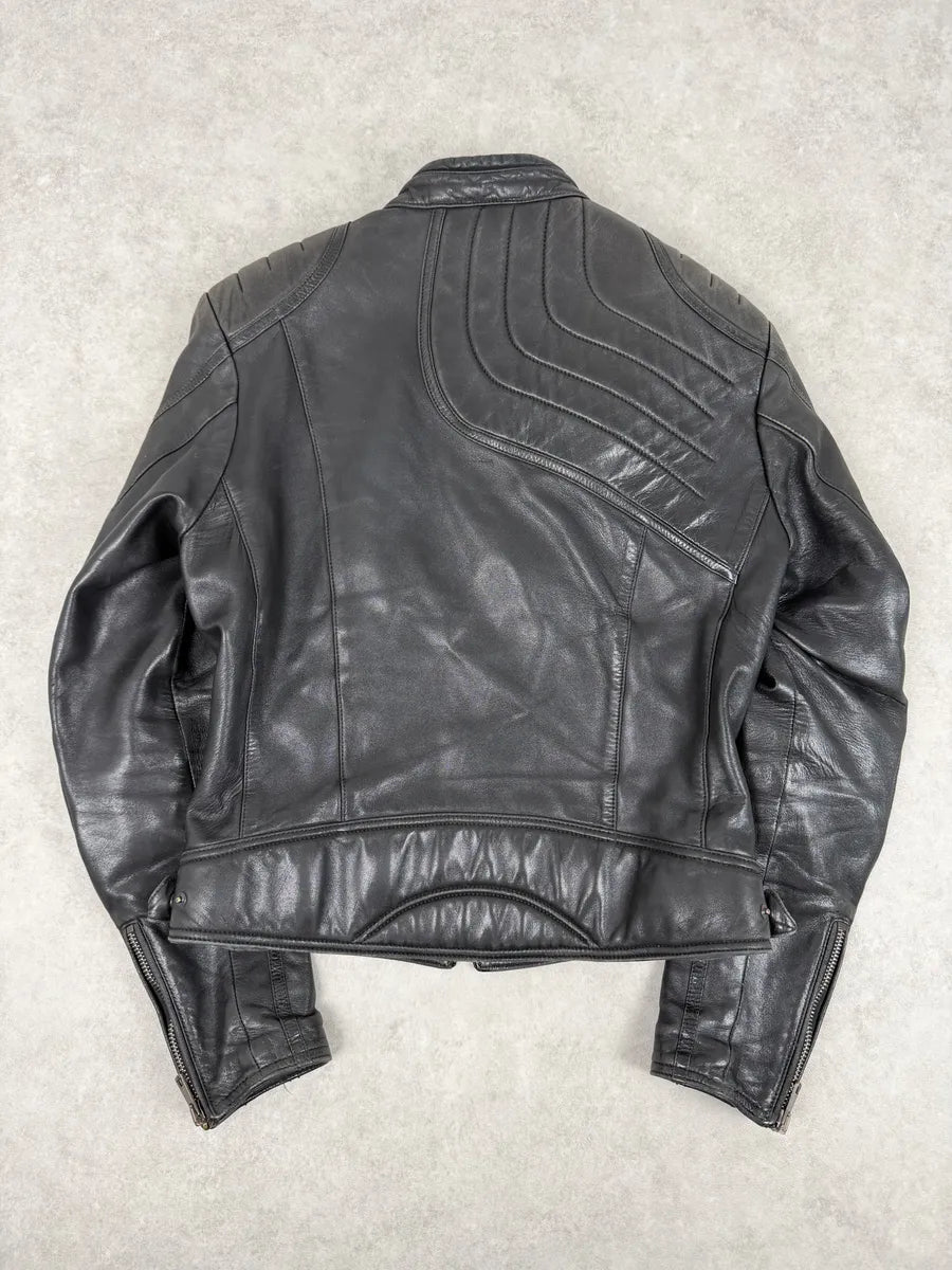 AW2000 Gucci Spiral Tornado Zip Black Leather Jacket by Tom Ford LVMdbUu 1