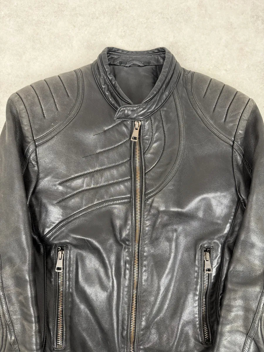 AW2000 Gucci Spiral Tornado Zip Black Leather Jacket by Tom Ford LVMdbUu 4