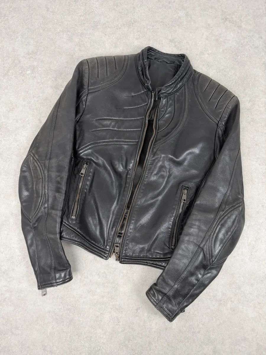 AW2000 Gucci Spiral Tornado Zip Black Leather Jacket by Tom Ford LVMdbUu 5